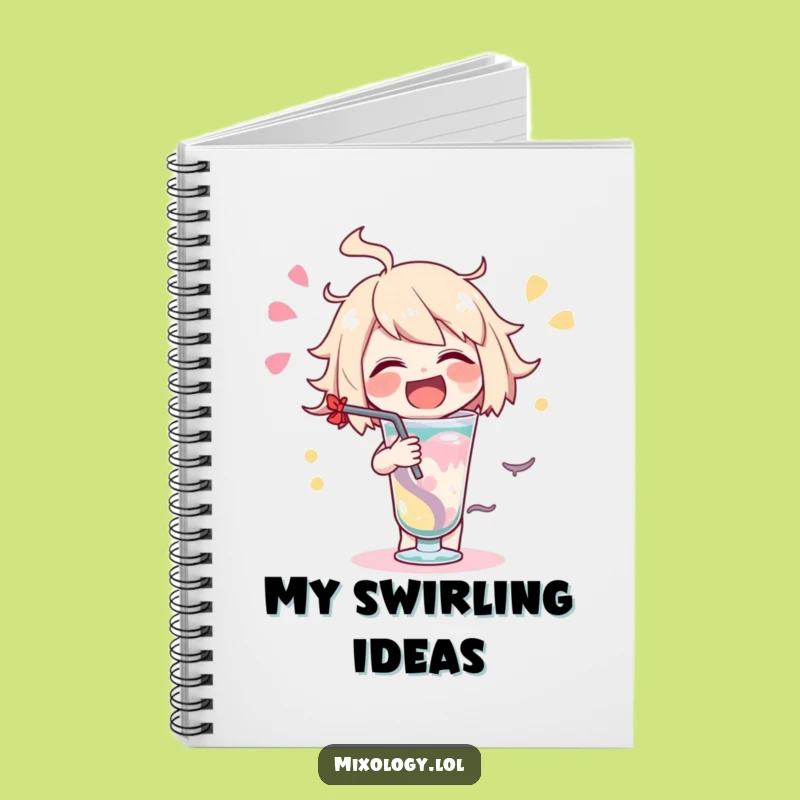 Funny Delightful Drink Notebook - Swirl Your Thoughts, Gift for Planners