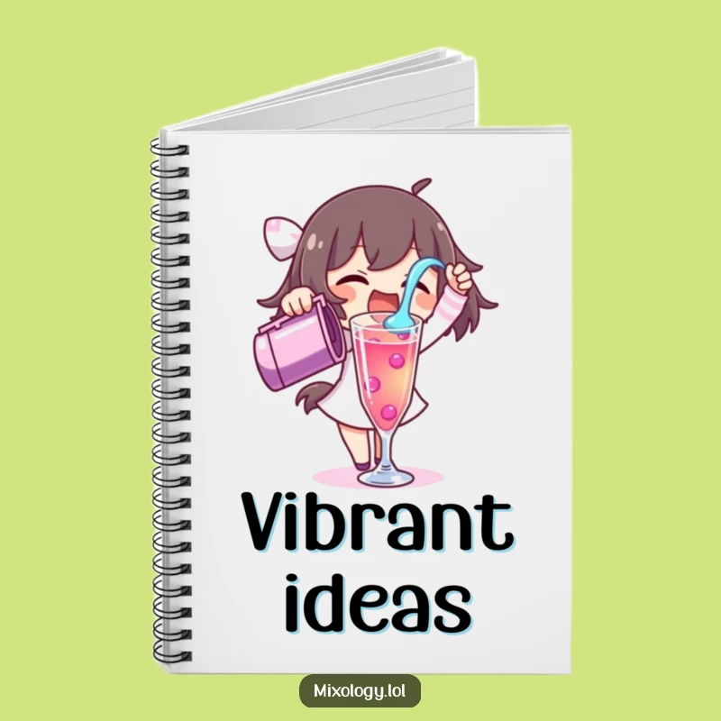 Funny Pouring Liquid Notebook: Excited Character's Ideas, Ideal for Notes Gift