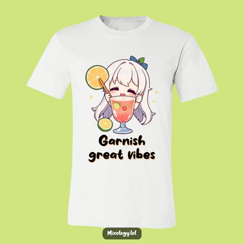 Funny Garnishing Character T-Shirt: Hilarious Bartender & Drink Apparel Gift