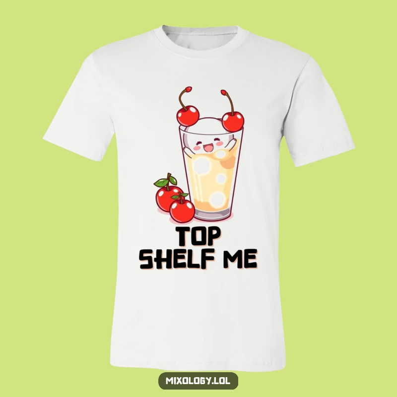 Funny Garnishing T-Shirt - Joyful Tiny Figure Drinks, Hilarious Tee Gift