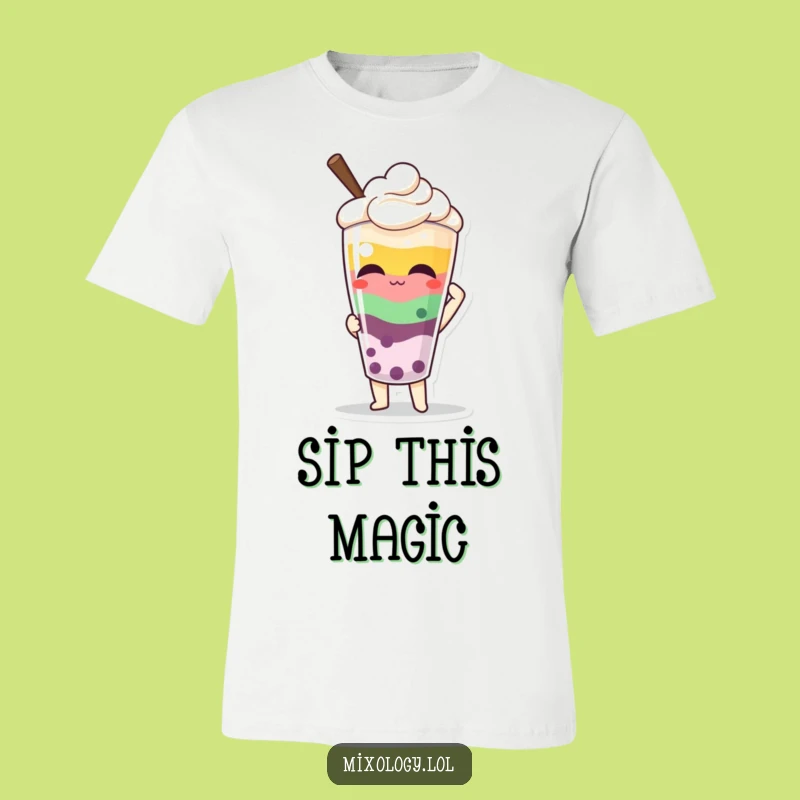 Funny Mixologist Tee: Proud Character, Layered Drink, Humorous Gift