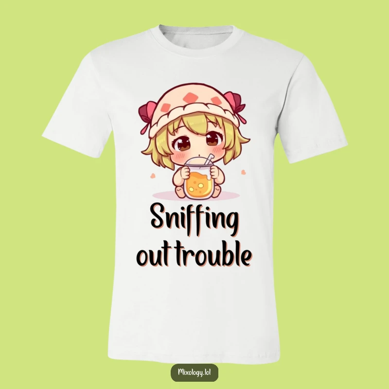 Funny Scientist T-Shirt: Character Sniffing Concoction, Humorous Funny Gift