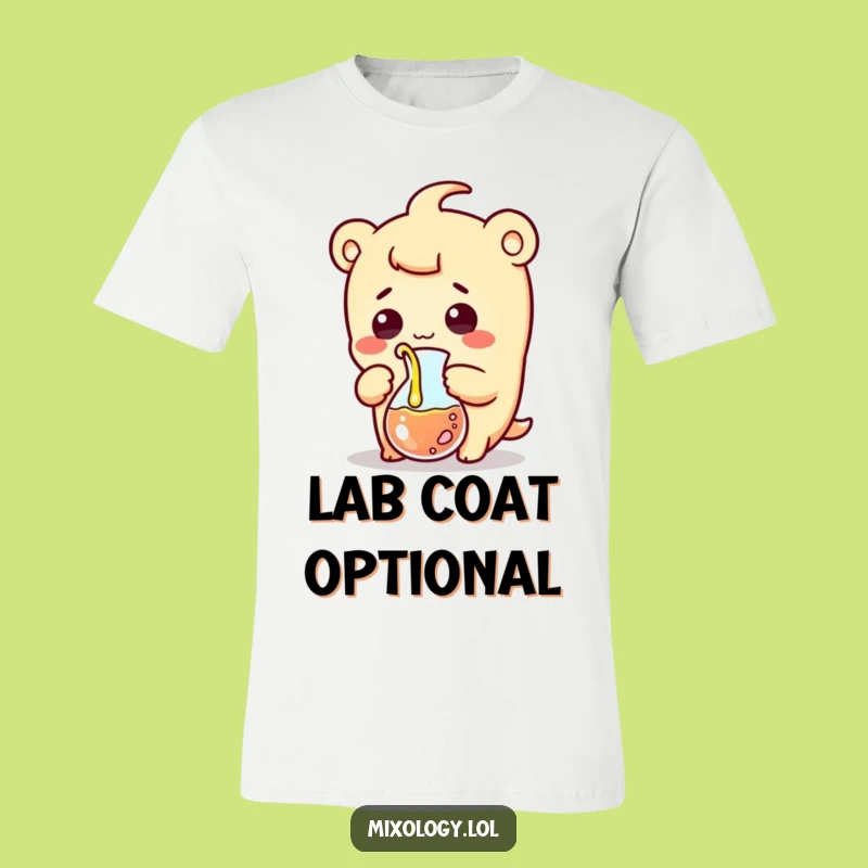 Funny Beaker Pouring T-Shirt: Comical Kawaii Scientist Tee for Hilarious Moments
