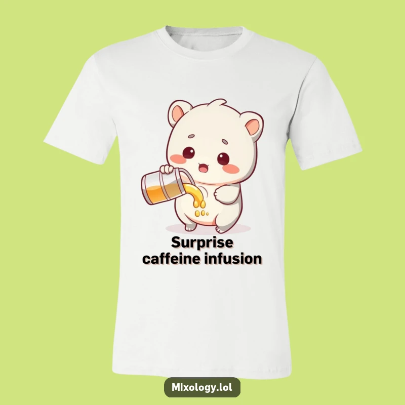 Funny Surprised Creature T-Shirt - Oops Pouring Tee, Funny Gift for Clumsy Fun