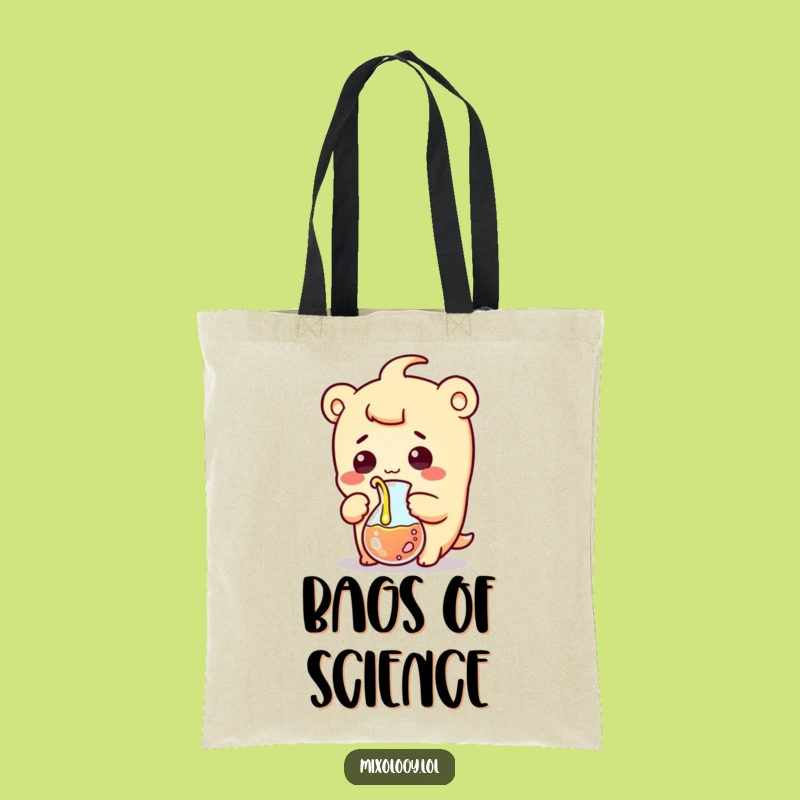 Funny Beaker Pouring Tote Bag: Chic Kawaii Scientist Carry-all for Essentials