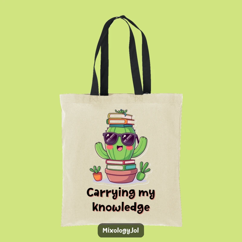 Funny Cactus Books Tote Bag: Cool Accessory, Perfect Funny Gift!
