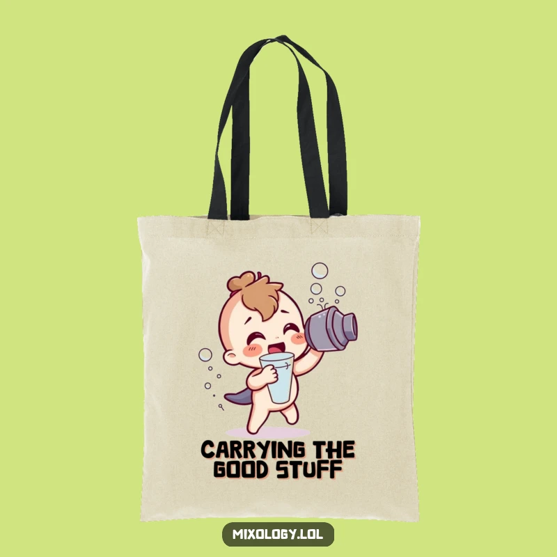 Funny Cocktail Shaker Tote Bag: Character's Frothy Carry-All, Perfect Funny Gift!