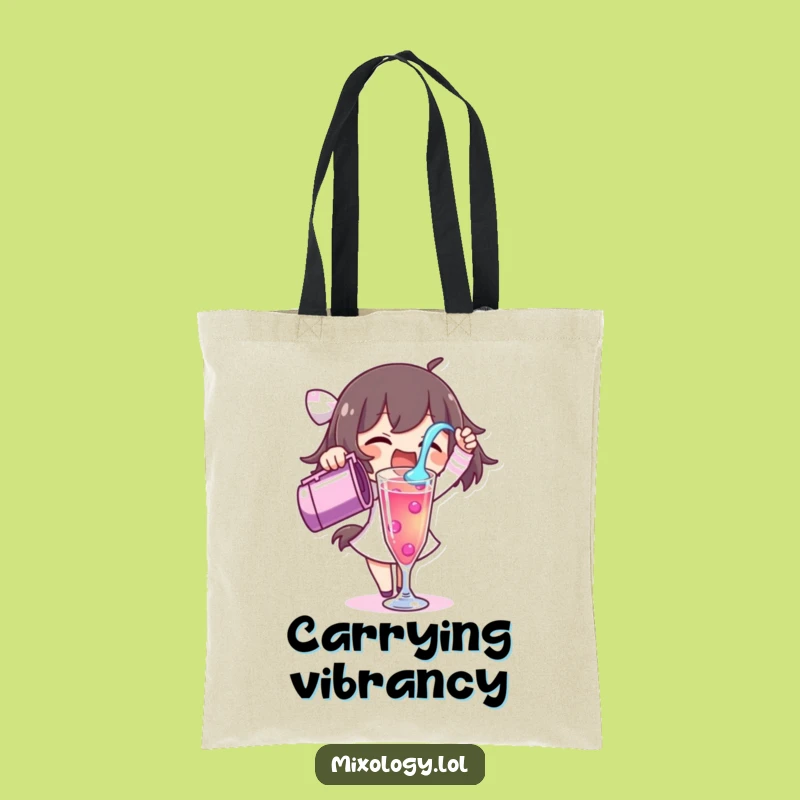 Funny Pouring Liquid Tote Bag: Excited Character's Carry-All, Practical Fun Gift