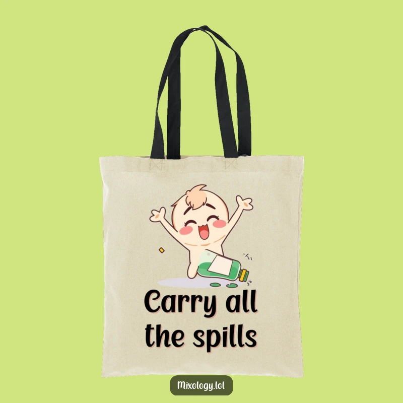 Funny Clumsy Fun Tote Bag - Happy Flailing Character Carry-All, Chic Funny Gift