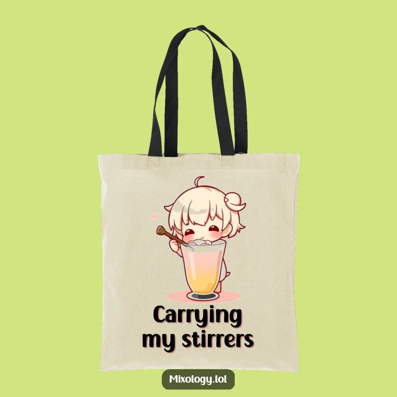 Funny Drink Stirrer Tote Bag - Carry Your Mixology Gear