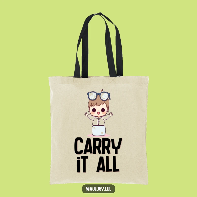Funny Glass Tower Balance Tote Bag: Carry Your Essentials with Flair