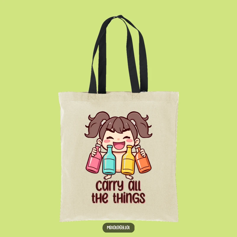 Funny Juggling Bottles Tote Bag: Carry Your Day with Playful Style