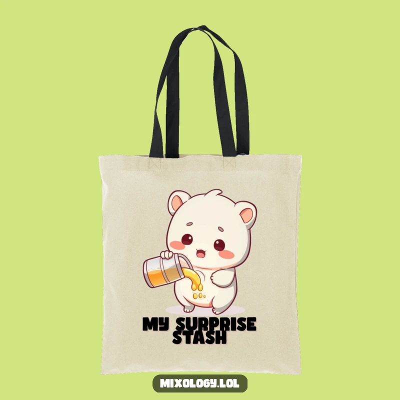 Funny Surprised Tote Bag - Creature Pouring Mishap, Practical Funny Gift