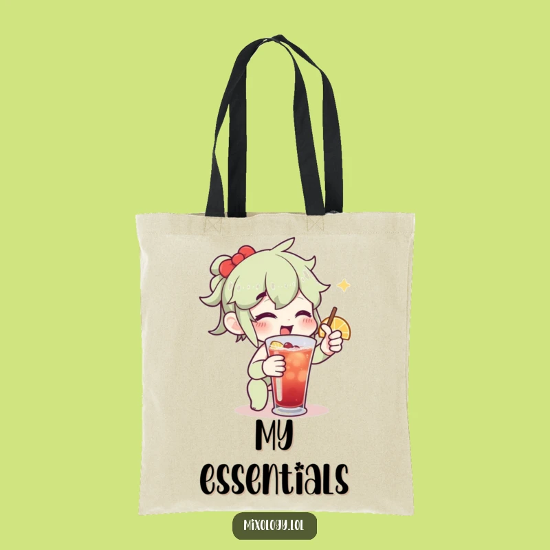 Funny Drink Garnish Tote Bag: Enthusiastic Character's Carryall Gift