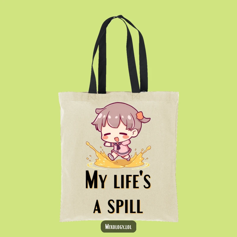 Funny Oops Tote Bag: Garnish Splash Character Eco-Friendly Funny Gift