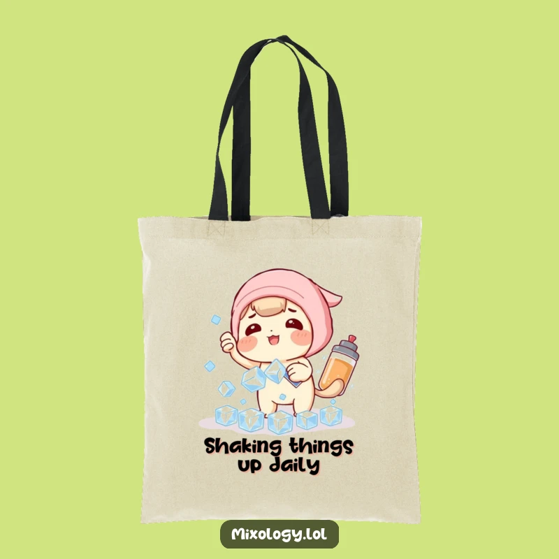 Funny Ice Catching Cocktail Character Tote Bag: Carry Your Essentials with a Smile and Style